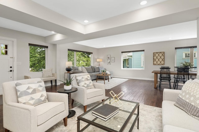 4640 Portland Ave, Minneapolis, MN 55407 - living area with hardwood / wood-style flooring and recessed lighting