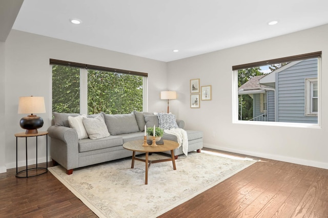 4640 Portland Ave, Minneapolis, MN 55407 - living area with wood finished floors and recessed lighting
