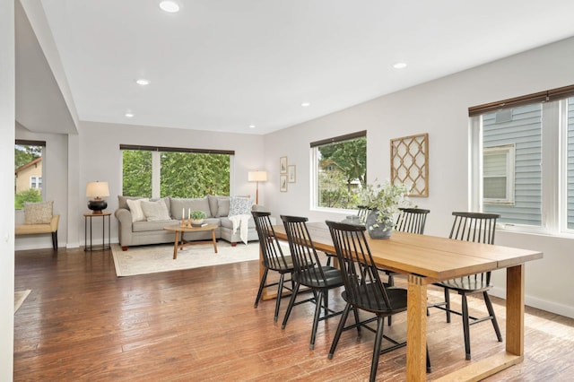 4640 Portland Ave, Minneapolis, MN 55407 - dining area featuring wood finished floors and recessed lighting