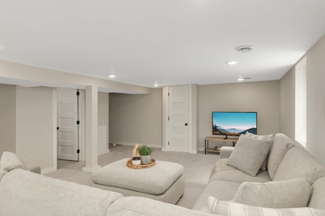 4640 Portland Ave, Minneapolis, MN 55407 - living area featuring light colored carpet and recessed lighting