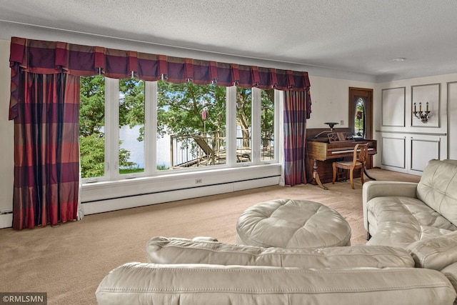 26 Golden Lake Rd, Circle Pines, MN 55014 - living room featuring carpet floors and a textured ceiling