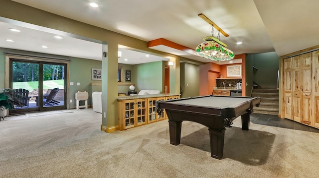 3946 Woodcrest Ct, Eau Claire, WI 54701 - game room with carpet flooring, recessed lighting, and billiards table