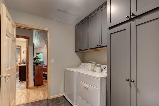 N12943 600th St, Wilson, WI 54772 - laundry room featuring cabinet space and separate washer and dryer