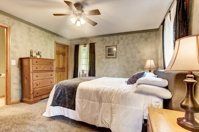 N12943 600th St, Wilson, WI 54772 - bedroom featuring carpet floors, ceiling fan, and ornamental molding