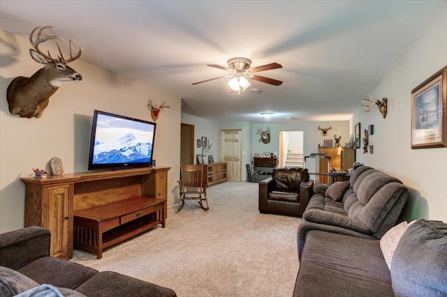 N12943 600th St, Wilson, WI 54772 - living area featuring ceiling fan and light carpet
