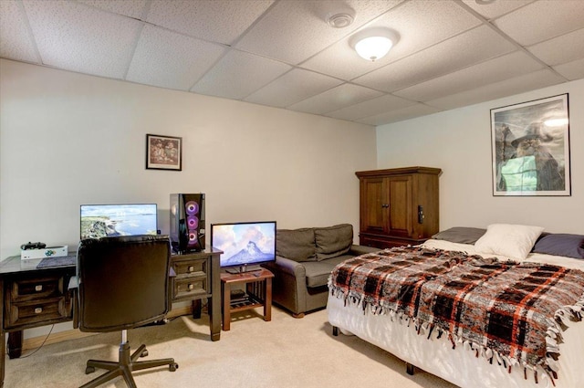 N12943 600th St, Wilson, WI 54772 - bedroom featuring a paneled ceiling, carpet flooring, and a desk