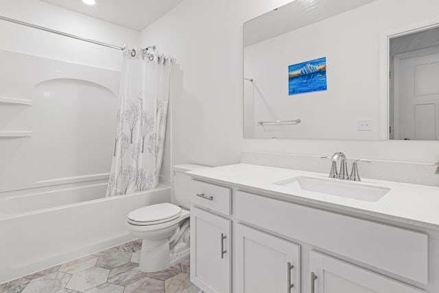 11374 81st St NE, Otsego, MN 55330 - bathroom with vanity, shower / bathtub combination with curtain, and recessed lighting
