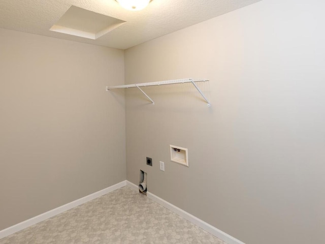 3237 Jandura Ave NE, Saint Michael, MN 55376 - laundry area featuring electric dryer hookup, washer hookup, light floors, and a textured ceiling