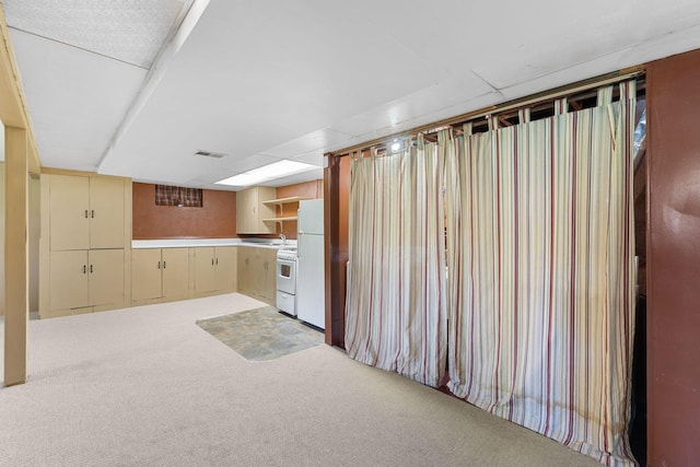 4251 Quincy St NE, Columbia Heights, MN 55421 - finished below grade area featuring carpet floors and freestanding refrigerator