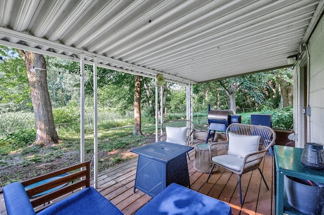15106 Zuni St NW, Ramsey, MN 55303 - wooden deck with a grill
