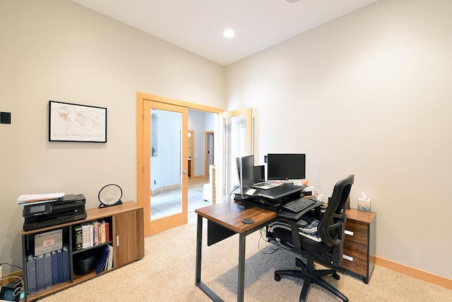 4703 Woodhaven St S, Fargo, ND 58104 - office area featuring carpet floors and recessed lighting