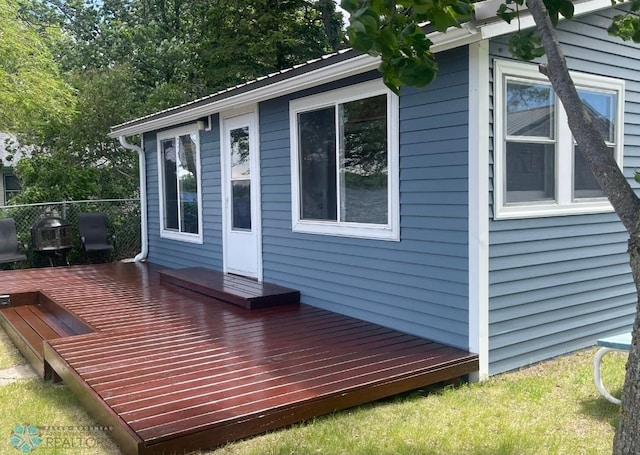 27096 Little Floyd Lake Rd Unit 8, Detroit Twp, MN 56501 - view of property exterior with a wooden deck