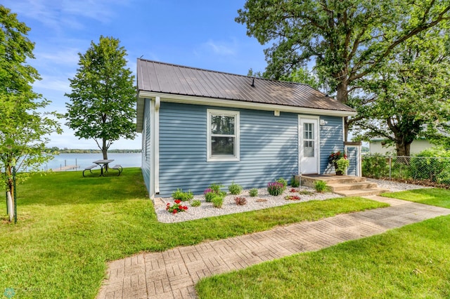 27096 Little Floyd Lake Rd Unit 8, Detroit Twp, MN 56501 - view of front of house featuring a metal roof and a water view