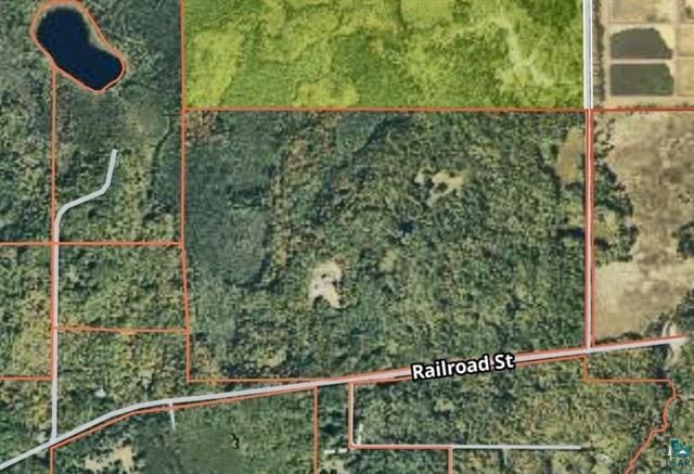 12207 Railroad Rd, Lake Nebagamon, WI 54849 - map / location with property boundaries highlighted