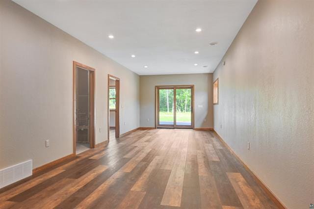 12207 Railroad Rd, Lake Nebagamon, WI 54849 - unfurnished room featuring light wood finished floors and recessed lighting