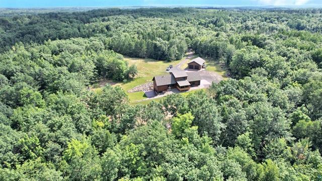 12207 Railroad Rd, Lake Nebagamon, WI 54849 - aerial overview of property's location with a heavily wooded area