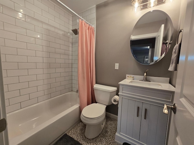 818 Kenwood St, Alexandria, MN 56308 - full bathroom featuring vanity, shower / tub combo, and tile patterned floors