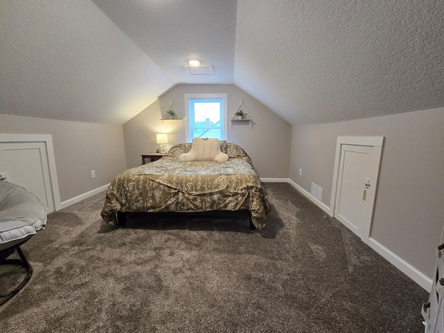 818 Kenwood St, Alexandria, MN 56308 - carpeted bedroom with a textured ceiling and lofted ceiling