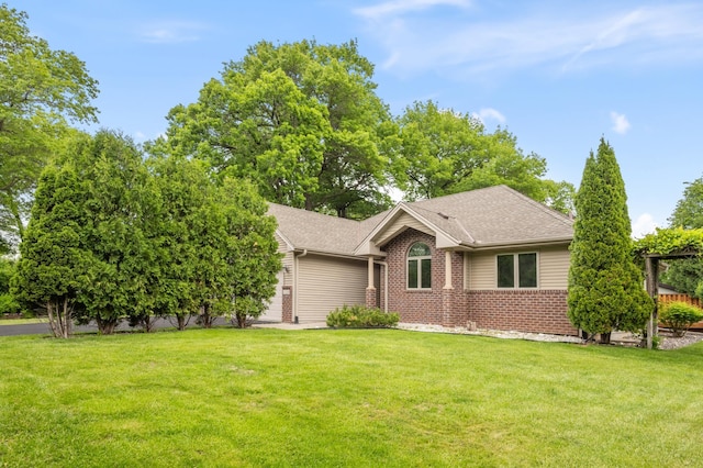 11228 River Rd, Champlin, MN 55316 - single story home featuring brick siding, a front yard, and roof with shingles
