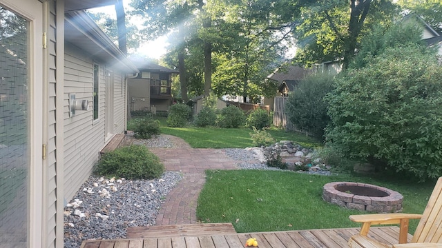 11228 River Rd, Champlin, MN 55316 - view of yard featuring a fire pit