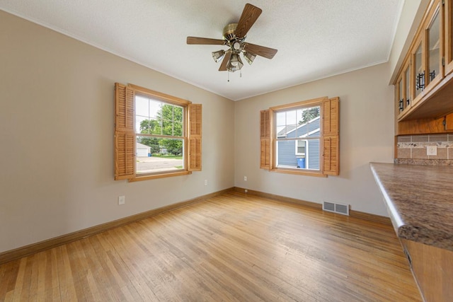 215 Plainview St, Owatonna, MN 55060 - spare room featuring healthy amount of natural light, light wood finished floors, ornamental molding, and a ceiling fan