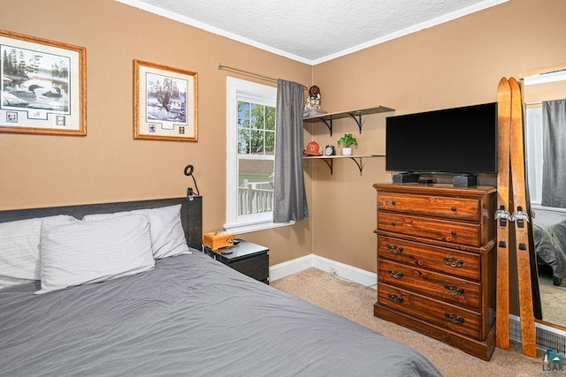 1718 Dunedin Ave, Duluth, MN 55803 - carpeted bedroom with crown molding and a textured ceiling