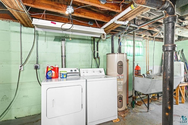 1718 Dunedin Ave, Duluth, MN 55803 - laundry area with water heater and separate washer and dryer