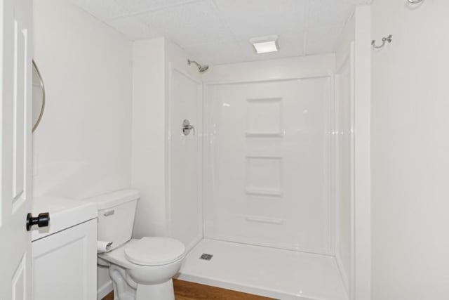 8983 Vinewood Ln N, Maple Grove, MN 55369 - full bathroom featuring a paneled ceiling, a shower, and vanity