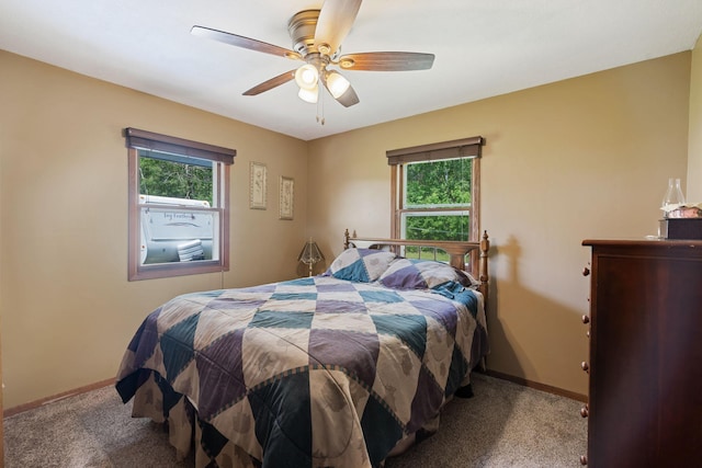18400 Lundgren Dr, Pine Lake Twp, MN 55735 - carpeted bedroom with multiple windows and a ceiling fan