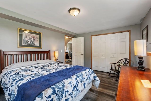 18400 Lundgren Dr, Pine Lake Twp, MN 55735 - bedroom with dark wood-style flooring and a closet