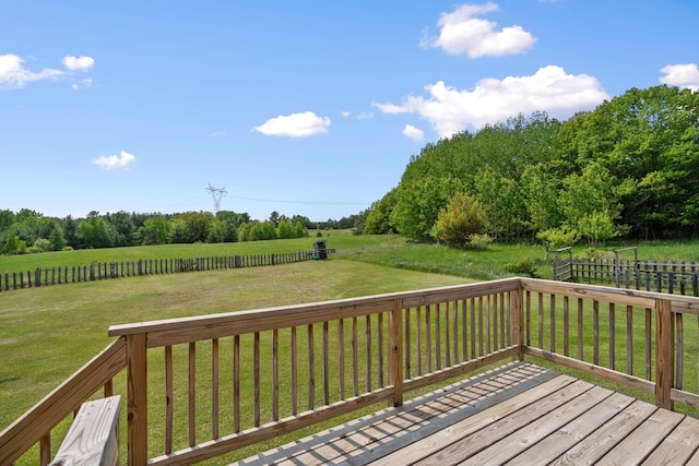 18400 Lundgren Dr, Pine Lake Twp, MN 55735 - deck with a view of countryside and a fenced backyard