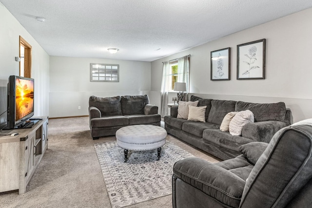 5830 Forest Boulevard Trl, Wyoming, MN 55092 - living area featuring light colored carpet and a textured ceiling