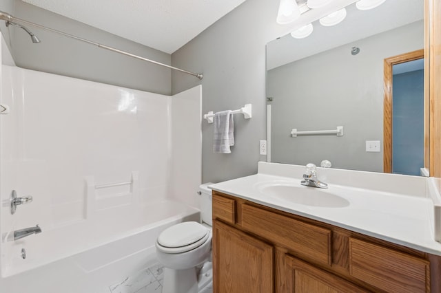 886 Coon Rapids Boulevard Extension NW, Coon Rapids, MN 55433 - full bath with marble finish floors, vanity, and shower / washtub combination