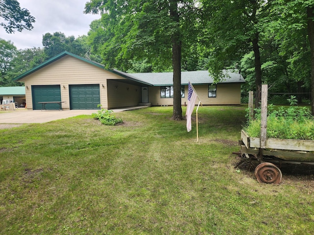 28029 620th Ave, Compton Twp, MN 56482 - single story home featuring a garage, driveway, a front lawn, and a garden
