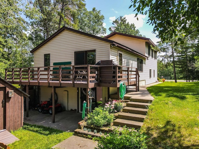 31879 US-71, Park Rapids, MN 56470 - rear view of property with a wooden deck and a yard