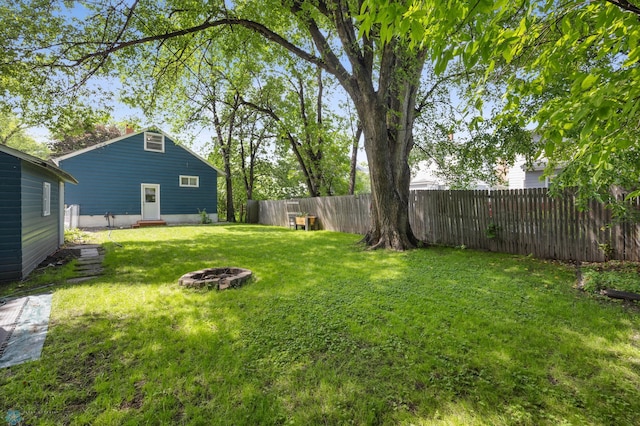 1035 University Dr N, Fargo, ND 58102 - fenced backyard featuring a fire pit