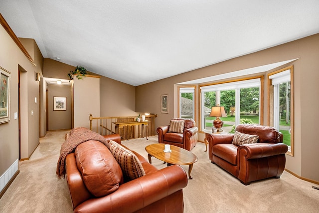 2520 Florida Ave N, Golden Valley, MN 55427 - living room with light colored carpet and vaulted ceiling