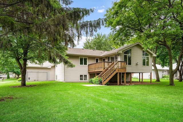 2520 Florida Ave N, Golden Valley, MN 55427 - back of house featuring stairs, a deck, and a yard