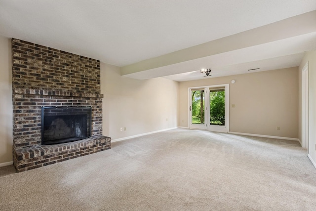 551 Townes Rd, Minnetonka, MN 55391 - unfurnished living room with carpet floors and a brick fireplace