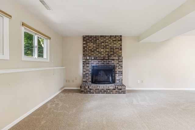 551 Townes Rd, Minnetonka, MN 55391 - unfurnished living room with carpet and a fireplace