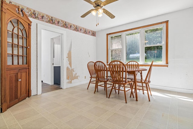 1273 County Rd N, Kinnickinnic Twp, WI 54023 - dining room featuring a ceiling fan and light floors