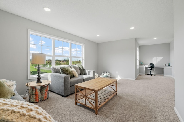 2452 Greenbriar Ln, Buffalo, MN 55313 - carpeted living room featuring an office area and recessed lighting