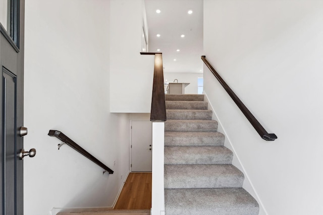 2700 Kepler Ave NE, Saint Michael, MN 55376 - stairs featuring recessed lighting and wood finished floors