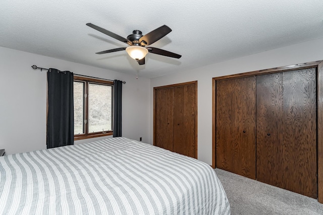 3415 Lake St NW, Rochester, MN 55901 - bedroom with carpet floors, two closets, and ceiling fan