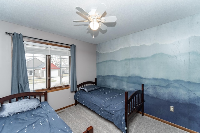 3415 Lake St NW, Rochester, MN 55901 - carpeted bedroom with ceiling fan and a textured ceiling