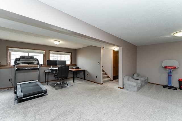3415 Lake St NW, Rochester, MN 55901 - carpeted home office featuring healthy amount of natural light and a textured ceiling