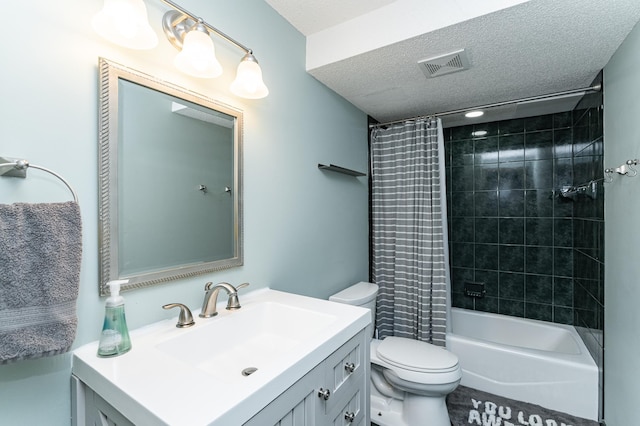 3415 Lake St NW, Rochester, MN 55901 - full bath with vanity, shower / bath combination with curtain, and a textured ceiling