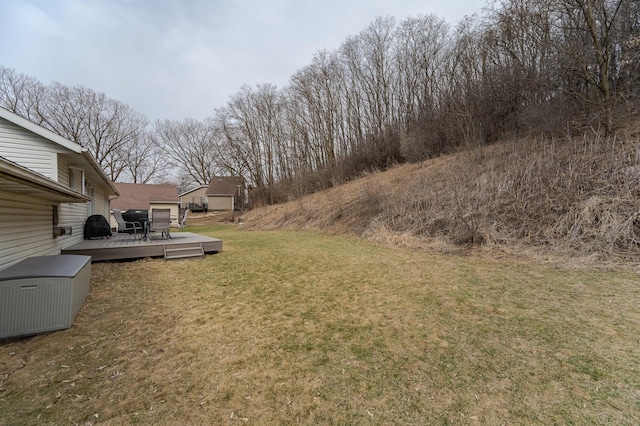 3415 Lake St NW, Rochester, MN 55901 - view of grassy yard with a deck