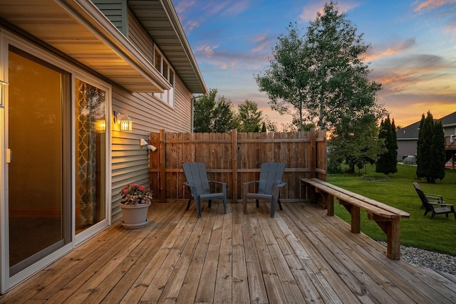 133 Uriah Ct, Mankato, MN 56001 - deck at dusk with a lawn