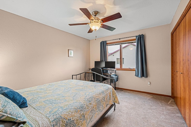 133 Uriah Ct, Mankato, MN 56001 - bedroom featuring light carpet, ceiling fan, and a closet